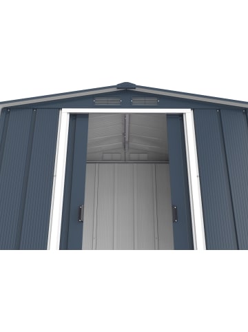 VCM  Metall Gerätehaus 202x113 Gartenhaus Schiebetüren in Anthrazit