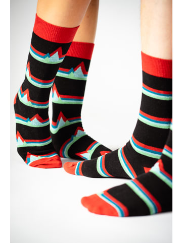 GreenBomb Socken Abstract Mountain in Schwarz