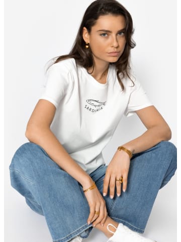 SASSYCLASSY T-Shirt mit Sardinia Print in Offwhite