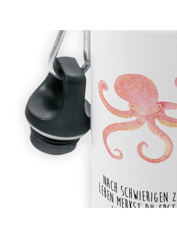 Mr. & Mrs. Panda Wasserflasche Tintenfisch mit Spruch in Weiß