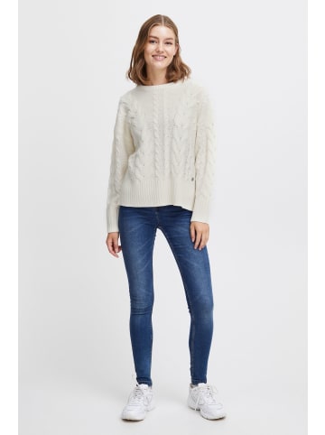 Oxmo Strickpullover OXOtana 21800189-ME Strickpullover mit Flechtdetails in Beige