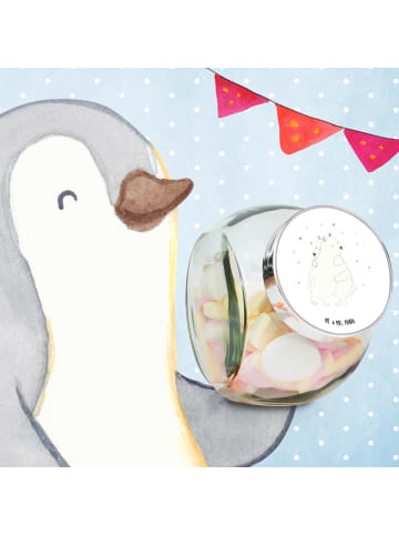 Mr. & Mrs. Panda Vorratsdose Glas Eisbär Umarmen ohne Spruch in Weiß