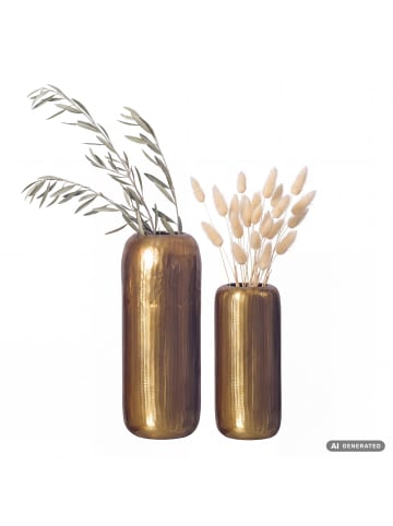 FineBuy Vase in Gold / Aluminium / 16x16x16