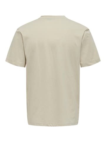 Only&Sons T-Shirt 2er-Set Rundhals Kurzarm in Weiß-Beige