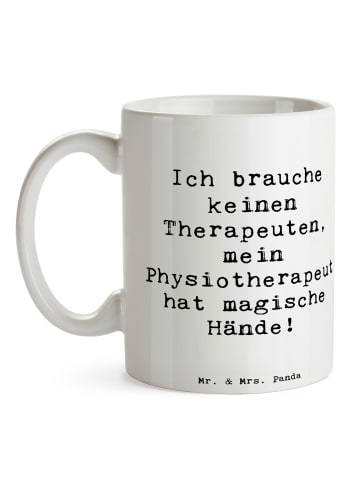 Mr. & Mrs. Panda Geschenktasse Spruch Magische Hände Physiothera... in Weiß