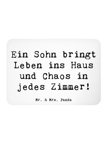 Mr. & Mrs. Panda Magnet Spruch Lebhafter Sohn mit Spruch in Weiß