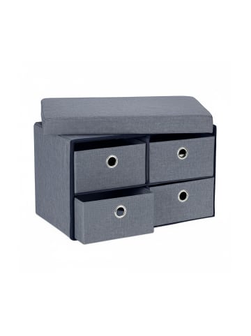 relaxdays Sitzbank in Grau - (B)60 x (H)39 x (T)38 cm