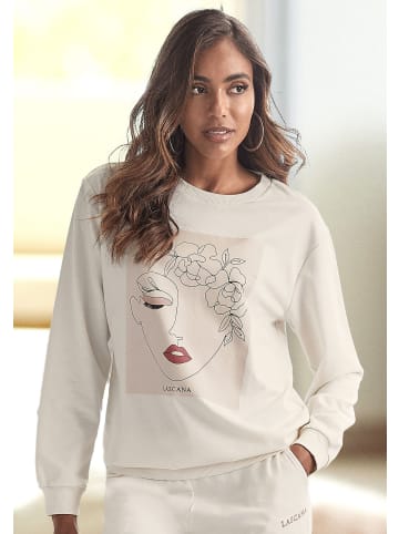 LASCANA Sweatshirt in hellbeige-natur-hellrosa