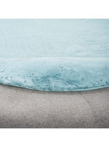 Pergamon Fellteppich Luxus Super Soft Plush Rund in Türkis