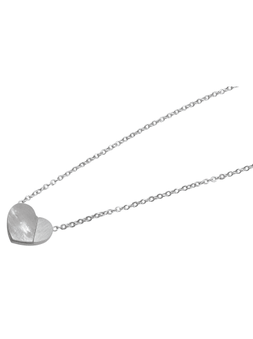 Adeliás Damen Halskette mit Anhänger – Herz aus Edelstahl in silber