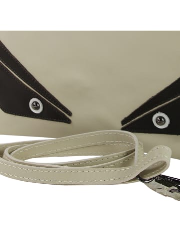 Toscanto Leder Umhängetasche, Handgelenktasche Toscanto Tasche beige, weiß, schwarz ca. 30cm