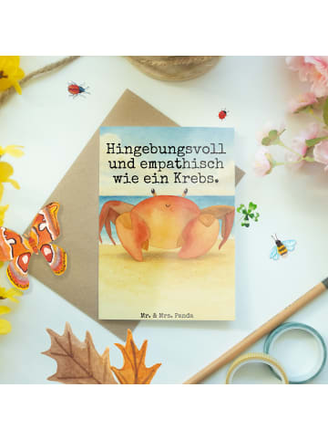Mr. & Mrs. Panda Grußkarte Sternzeichen Krebs Design mit Spruch in Weiß