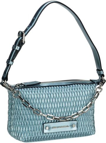 Karl Lagerfeld Schultertasche K/Kushion Small Quilted Baguette Metallic in Cender Blu