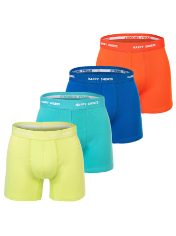 Happy Shorts Boxershort 4er Pack in Blau/Orange/Grün