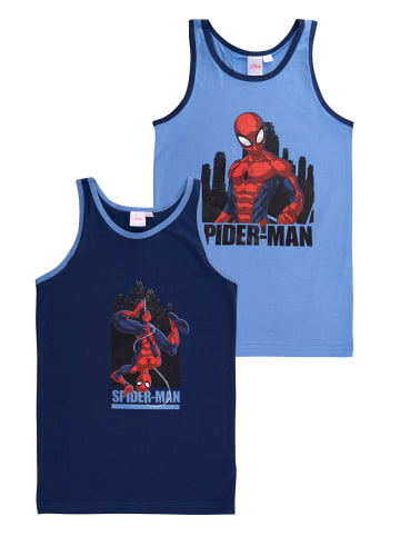 United Labels 2er Pack Marvel Spider-Man Unterhemd Tank Top Hemdchen in blau