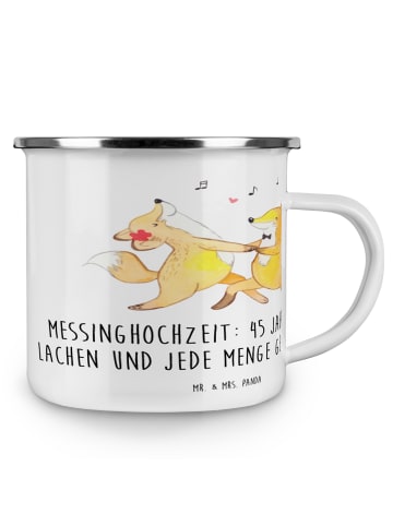 Mr. & Mrs. Panda Becher 45. Hochzeitstag Messinghochzeit mit Spruch in Weiß