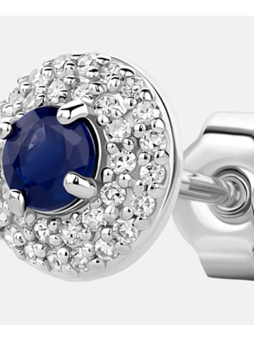 Diamant L'éternel Ohrringe aus 375 Weißgold mit 0.23 Karat Diamant mit Saphir
