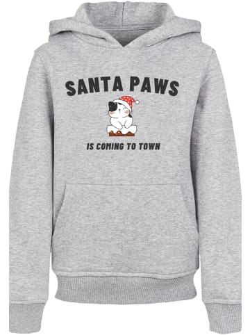 F4NT4STIC Hoodie Santa Paws Christmas Cat in grau meliert