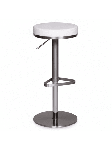 KADIMA DESIGN Barhocker ELBE | Höhenverstellbar, Gepolstert, Triangel-Fuß, 110kg in Weiß