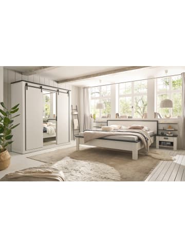 Furn.Design Schlafzimmer-Set 6-teilig in weiß Pinie Landhaus mit Doppelbett 180 x 200 cm
