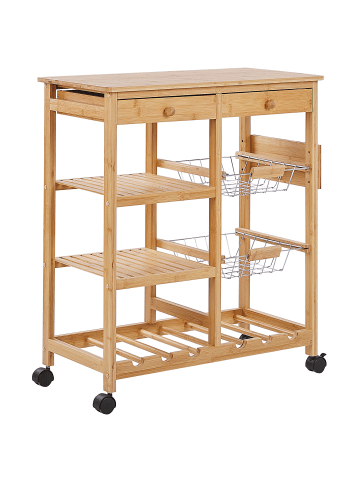 Beliani Servierwagen MORINO in Braun - (W) 67 x (H) 80 x (L) 37 cm