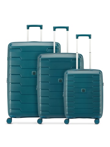 Roncato Skyline 2.0 4 Rollen Kofferset 3-teilig mit Dehnfalte in verde bottiglia