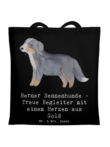 Mr. & Mrs. Panda Henkeltasche Berner Sennenhund Herz mit Spruch in Schwarz