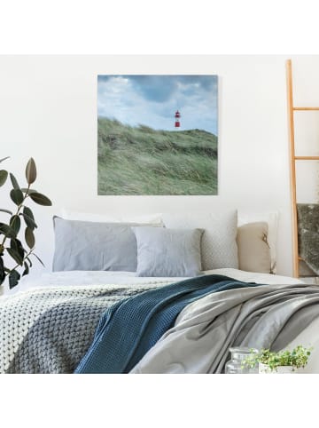 WALLART Leinwandbild - Stürmische Zeiten am Leuchtturm in Grün