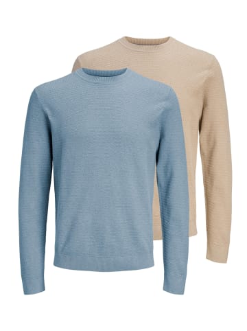 Jack & Jones Pullover Bluriley in Hellbraun / hellblau