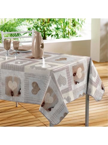 Douceur d’Intérieur Tischdecke Cosy aus PVC mit Herzmotiv in Mehrfarben, 140 x 240 cm