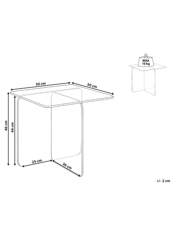 Beliani Beistelltisch AMISK in Transparent - (W) 50 x (H) 46 x (L) 50 cm