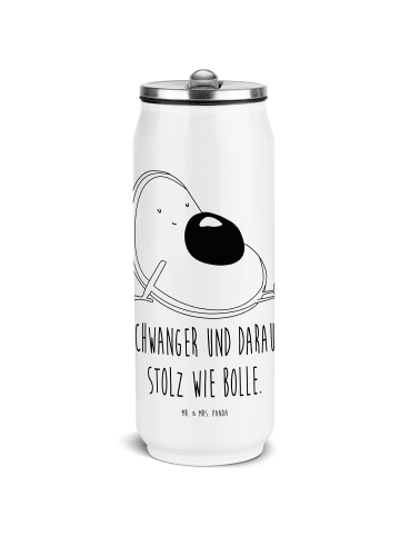 Mr. & Mrs. Panda Edelstahlbecher Avocado Schwangerschaft mit Spruch in Weiß