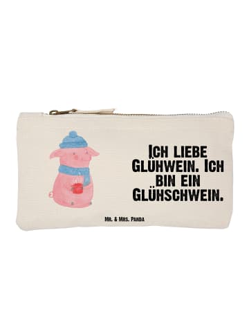 Mr. & Mrs. Panda Stoffbeutel Schwein Glühwein mit Spruch in Weiß