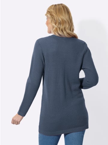 Sieh an! Long-Strickjacke in rauchblau