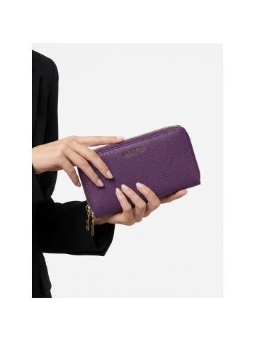 Lazarotti Bologna Leather XL Double Zip-Around Geldbörse RFID Leder 20 cm in purple