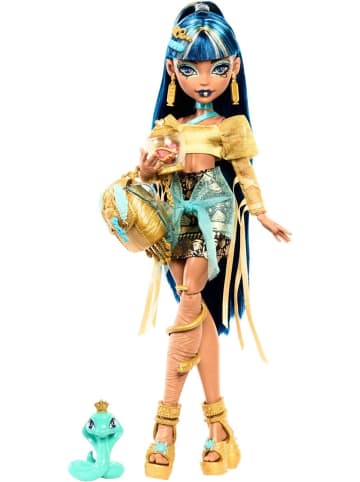 Mattel Monster High Cleo De Nile Puppe in goldener Bluse Accessoires HXH74 ab 4 Jahre