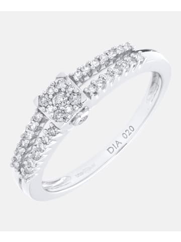 Diamant L'éternel Cluster-Ring aus 375 Weißgold mit Diamant