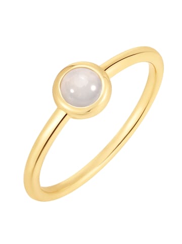 Glanzstücke München Ring aus Sterling Silber mit Mondstein (synth.) in gelbgold