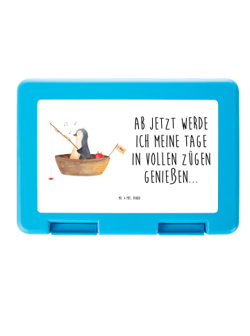 Mr. & Mrs. Panda Aufbewahrungsbox Pinguin Angelboot mit Spruch in Weiß
