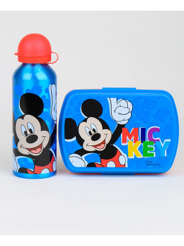 Disney Mickey Mouse 2er Set: Brotdose + Alu-Trinkflasche Mickey Mouse in Blau