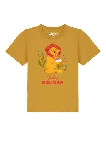 wat? Apparel T-Shirt Löwen Großer Bruder in Ocker