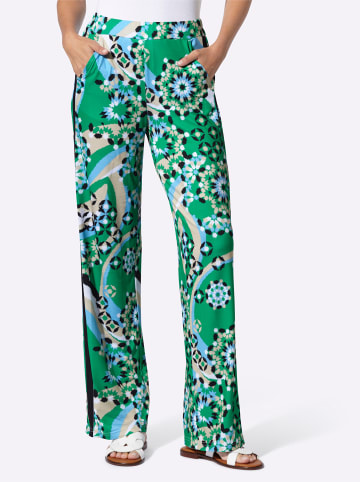 Heine Jerseyhose in grasgrün-schwarz-bedruckt