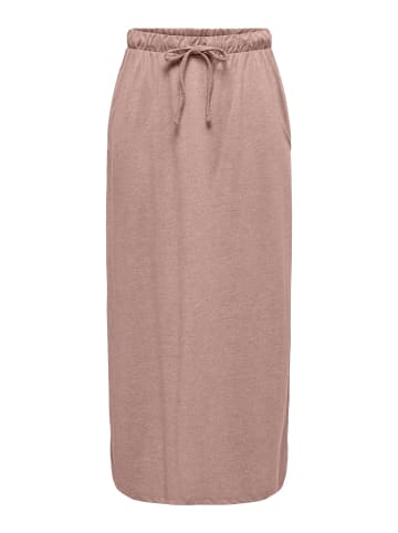 JACQUELINE de YONG Jersey Midirock mit elastischem Bund und Kordelzug in Rosa
