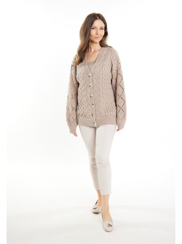 Usha Damen Strickcardigan in Grau Beige