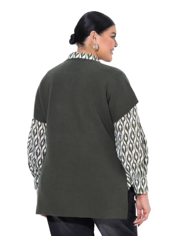 Ulla Popken Pullunder in dunkel khaki