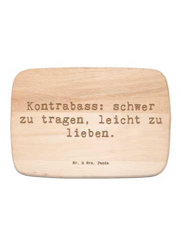 Mr. & Mrs. Panda Schneidebrett Spruch Kontrabass Liebe mit Spruch in Transparent