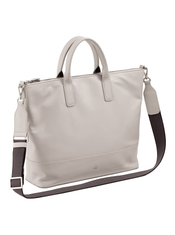 DuDu Halmahera Shopper Tasche Leder 40 cm pearl grey