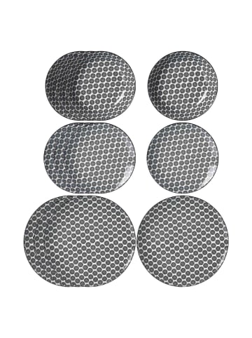 Ritzenhoff & Breker 12er Set Teller-Set Takeo Circles in schwarz-weiß