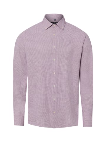 Nils Sundström Hemd in aubergine weiß - 0004
