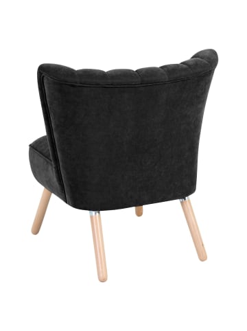 58 aufm Kessel SESSEL Kadisha Bezug Velourstoff Buche natur / schwarz